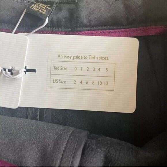 Ted Baker Pants Womens 2 Black Faux Leather Hi Waist Pleated Belted Classic NEW - Picture 16 of 16